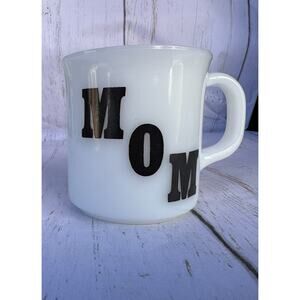 Vintage Anchor Hocking Mom White MILKGLASS Coffee Mug Mother’s Day